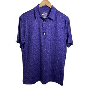 Bogey Bros Polo Shirt Mens S Purple Eyes Up Here Chest Girls Performance Stretch
